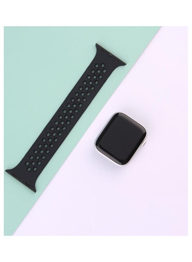 HuHa - Elastic Watchband For Apple Watch Series 7 45mm/6 & SE & 5 & 4 44mm/3 & 2 & 1 42mm Black - Image 1