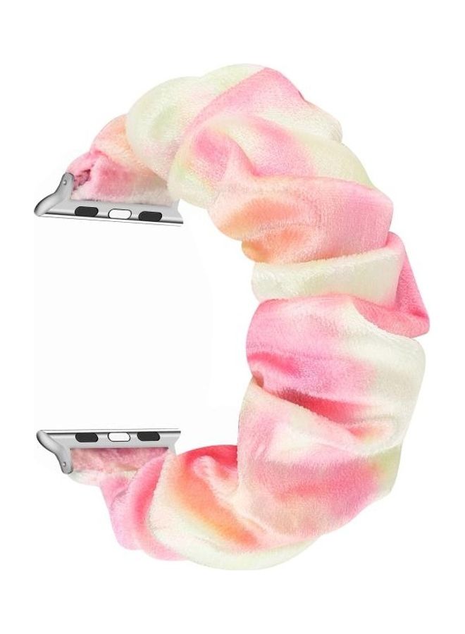 HuHa - Flannel Hair Ring Replacement Watchband For Apple Watch Series 7 45mm/6 & SE & 5 & 4 44mm/3 & 2 & 1 42mm Multicolour - Image 1