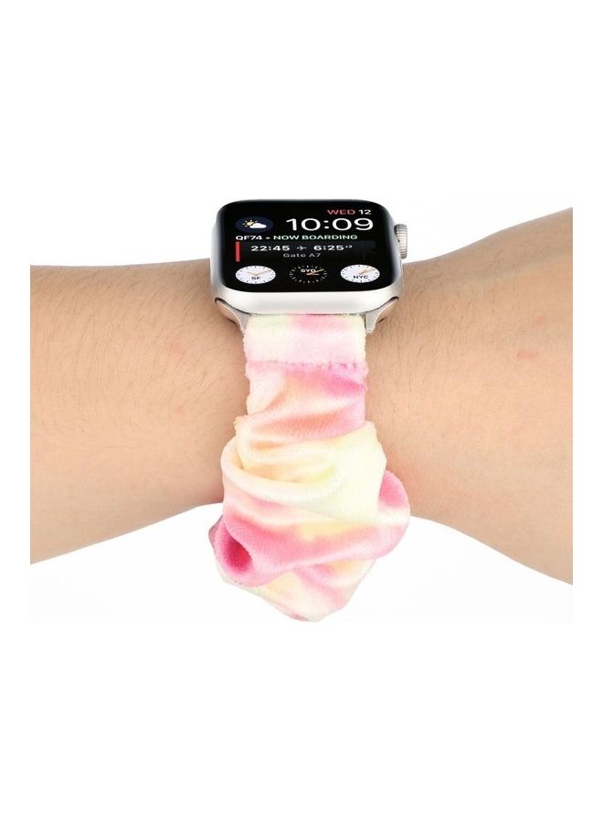 HuHa - Flannel Hair Ring Replacement Watchband For Apple Watch Series 7 45mm/6 & SE & 5 & 4 44mm/3 & 2 & 1 42mm Multicolour - Image 1