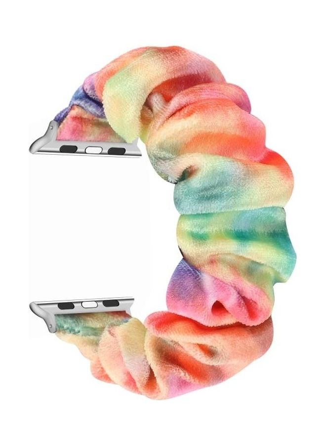 HuHa Flannel Hair Ring Replacement Watchband For Apple Watch Series 7 45mm/6 & SE & 5 & 4 44mm/3 & 2 & 1 42mm Multicolour - Image 2