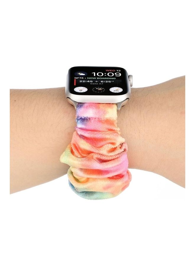 HuHa Flannel Hair Ring Replacement Watchband For Apple Watch Series 7 45mm/6 & SE & 5 & 4 44mm/3 & 2 & 1 42mm Multicolour - Image 5