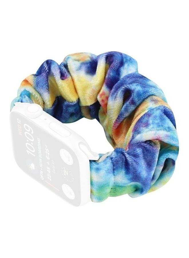 HuHa Flannel Hair Ring Replacement Watchband For Apple Watch Series 7 45mm/6 & SE & 5 & 4 44mm/3 & 2 & 1 42mm Multicolour - Image 3