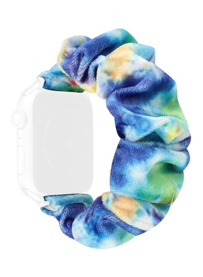 HuHa Flannel Hair Ring Replacement Watchband For Apple Watch Series 7 45mm/6 & SE & 5 & 4 44mm/3 & 2 & 1 42mm Multicolour - Image 4