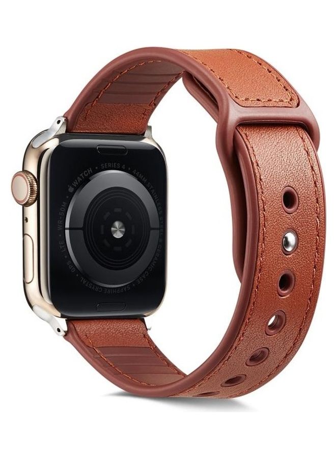 HuHa Watchband For Apple Watch Series 7 41mm/6 & SE & 5 & 4 40mm/3 & 2 & 1 38mm Brown - Image 4