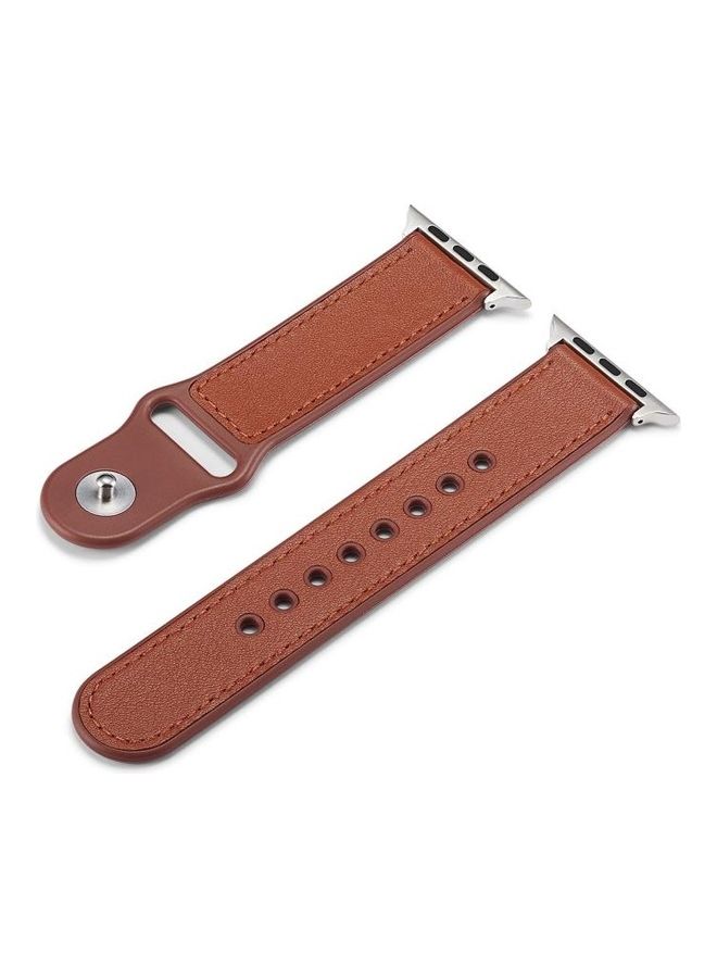 HuHa Watchband For Apple Watch Series 7 41mm/6 & SE & 5 & 4 40mm/3 & 2 & 1 38mm Brown - Image 1