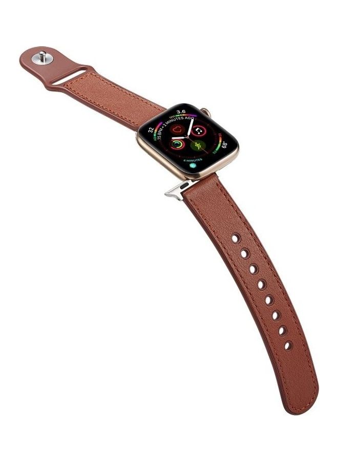 HuHa Watchband For Apple Watch Series 7 41mm/6 & SE & 5 & 4 40mm/3 & 2 & 1 38mm Brown - Image 3