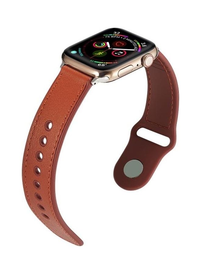 HuHa Watchband For Apple Watch Series 7 41mm/6 & SE & 5 & 4 40mm/3 & 2 & 1 38mm Brown - Image 5