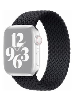 Single Turn Woven Watchband For Apple Watch Series 7 45mm/6 & SE & 5 & 4 44mm/3 & 2 & 1 42mm Black