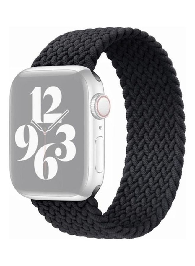 HuHa - Single Turn Woven Watchband For Apple Watch Series 7 45mm/6 & SE & 5 & 4 44mm/3 & 2 & 1 42mm Black - Image 1