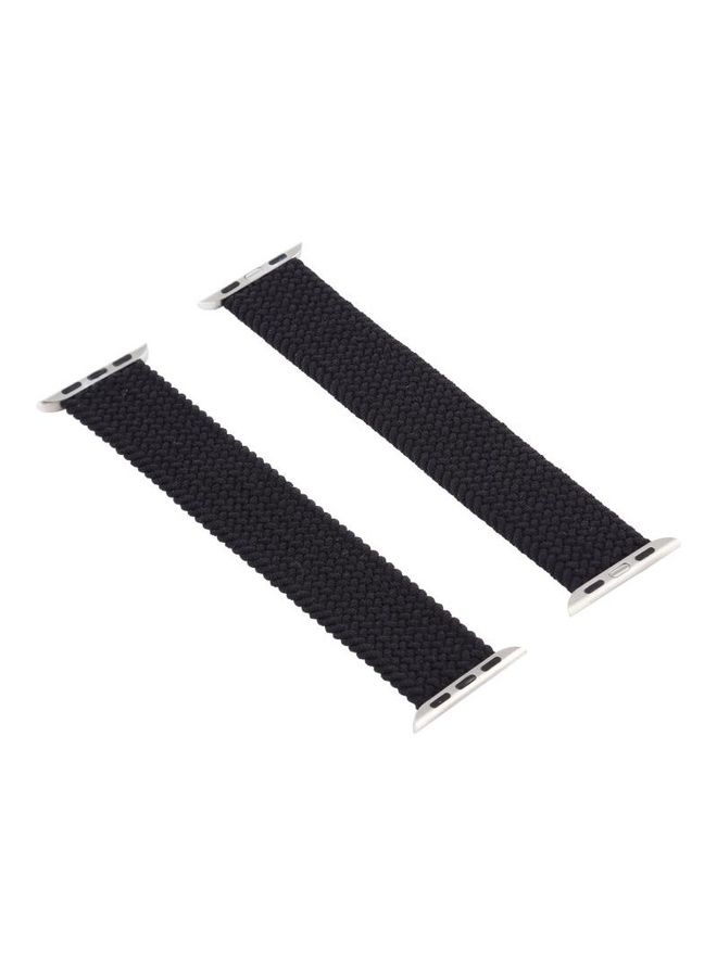 HuHa - Single Turn Woven Watchband For Apple Watch Series 7 45mm/6 & SE & 5 & 4 44mm/3 & 2 & 1 42mm Black - Image 1