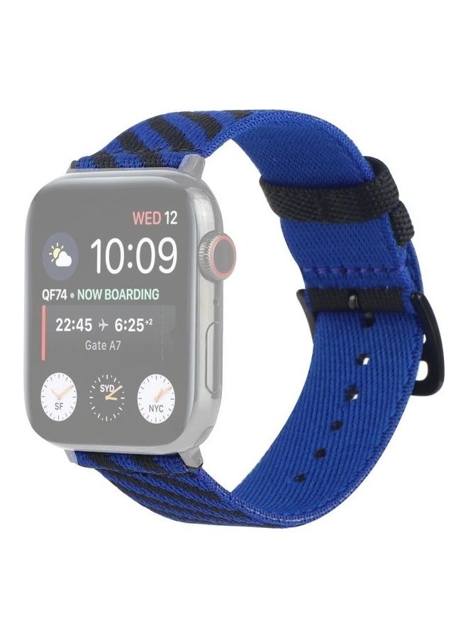 HuHa Replacement Watchband For Apple Watch Series 7 45mm/6 & SE & 5 & 4 44mm/3 & 2 & 1 42mm Blue/Black - Image 2