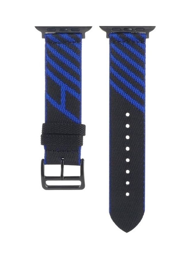 HuHa Replacement Watchband For Apple Watch Series 7 45mm/6 & SE & 5 & 4 44mm/3 & 2 & 1 42mm Blue/Black - Image 1