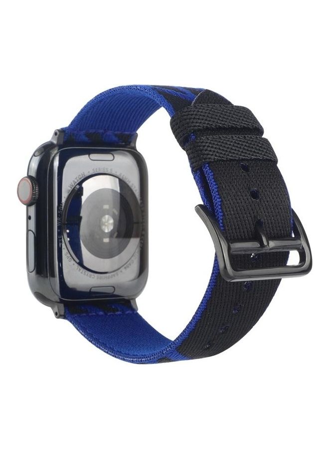 HuHa Replacement Watchband For Apple Watch Series 7 45mm/6 & SE & 5 & 4 44mm/3 & 2 & 1 42mm Blue/Black - Image 3