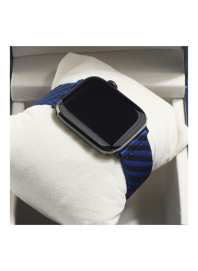 HuHa Replacement Watchband For Apple Watch Series 7 45mm/6 & SE & 5 & 4 44mm/3 & 2 & 1 42mm Blue/Black - Image 4