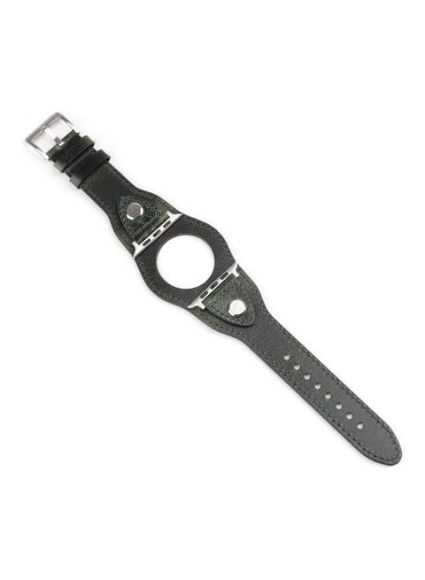 Watchband For Apple Watch Series 7 6 & SE & 5 & 4 3 & 2 & 1 Discolored Oil Wax Green