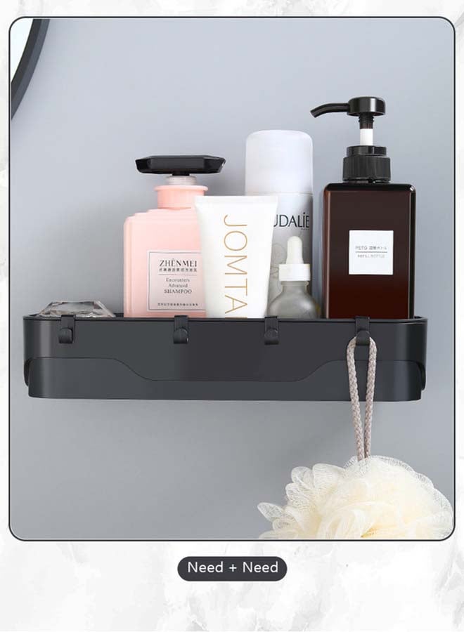 fashionhome Wall Mounted Multifunctional Storage Shelf Black 30x10x6cm  - Image 1