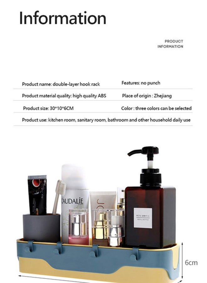 فاشون هوم رف تخزين متعدد الوظائف يثبت على الحائط متعدد الألوان 30x10x6سم - Image 4