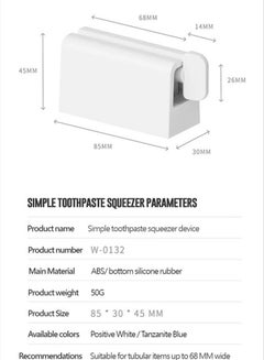 fashionhome Rolling Toothpaste Squeezer Holder Dispenser For Bathroom White 85x30x45mm  - Image 3