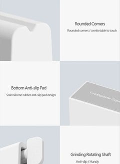 fashionhome Rolling Toothpaste Squeezer Holder Dispenser For Bathroom White 85x30x45mm  - Image 4