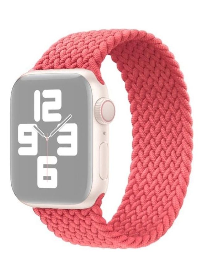 HuHa Nylon Single-turn Braided Watchband for Apple Watch Series 7/6/SE/5/4/3/2/1 38/40/41mm, Length:S 130mm Pink - Image 1