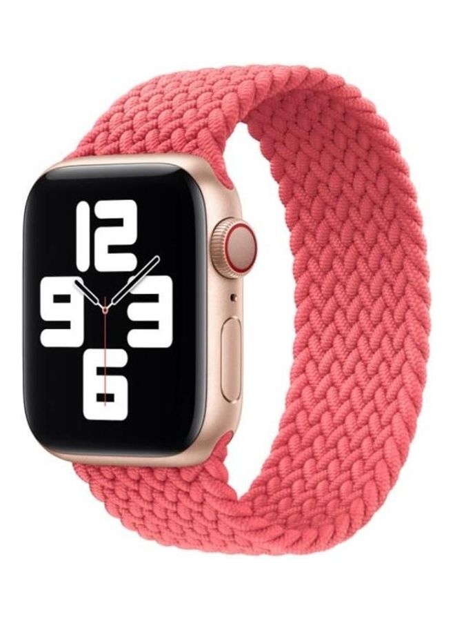 HuHa Nylon Single-turn Braided Watchband for Apple Watch Series 7/6/SE/5/4/3/2/1 38/40/41mm, Length:S 130mm Pink - Image 3