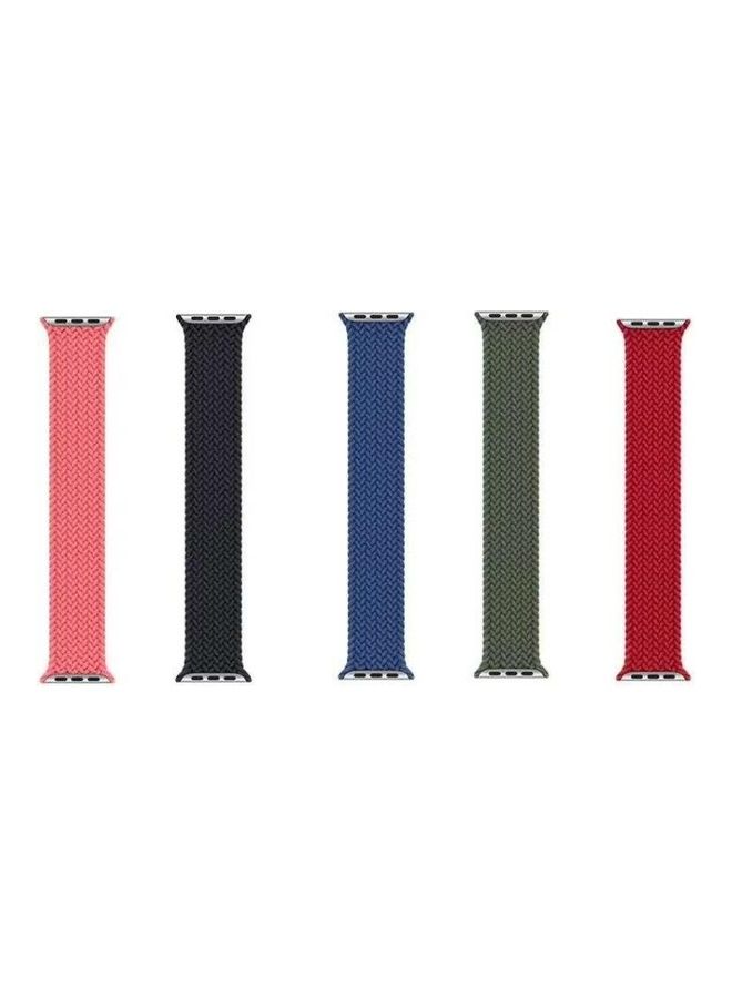 HuHa Nylon Single-turn Braided Watchband for Apple Watch Series 7/6/SE/5/4/3/2/1 38/40/41mm, Length:S 130mm Pink - Image 5