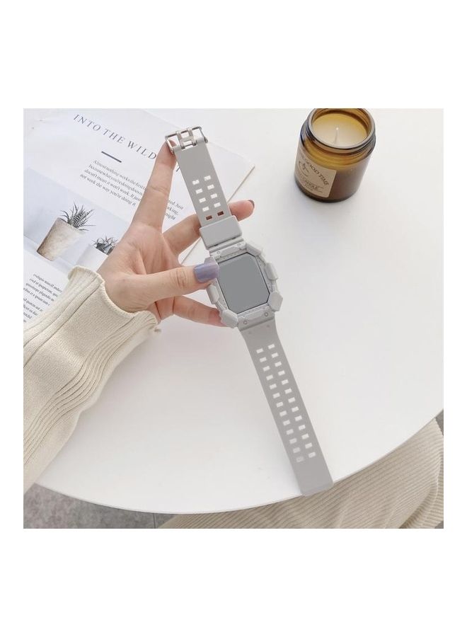 HuHa Ethnic Replacement Watchband for Apple Watch Series 1/2/3/4/5/6/7/SE 38/40/41mm Grey - Image 1