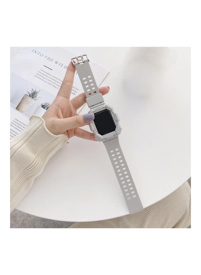 HuHa Ethnic Replacement Watchband for Apple Watch Series 1/2/3/4/5/6/7/SE 38/40/41mm Grey - Image 2