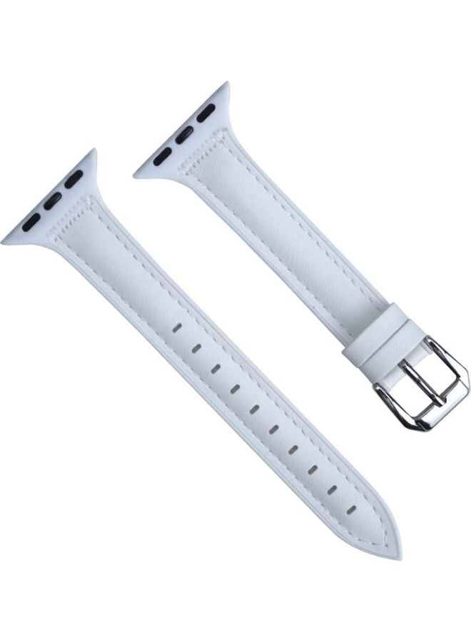 HuHa Ethnic Replacement Watchband For Apple Watch Series 1/2/3/4/5/6/7/SE 38/40/41mm White - Image 1