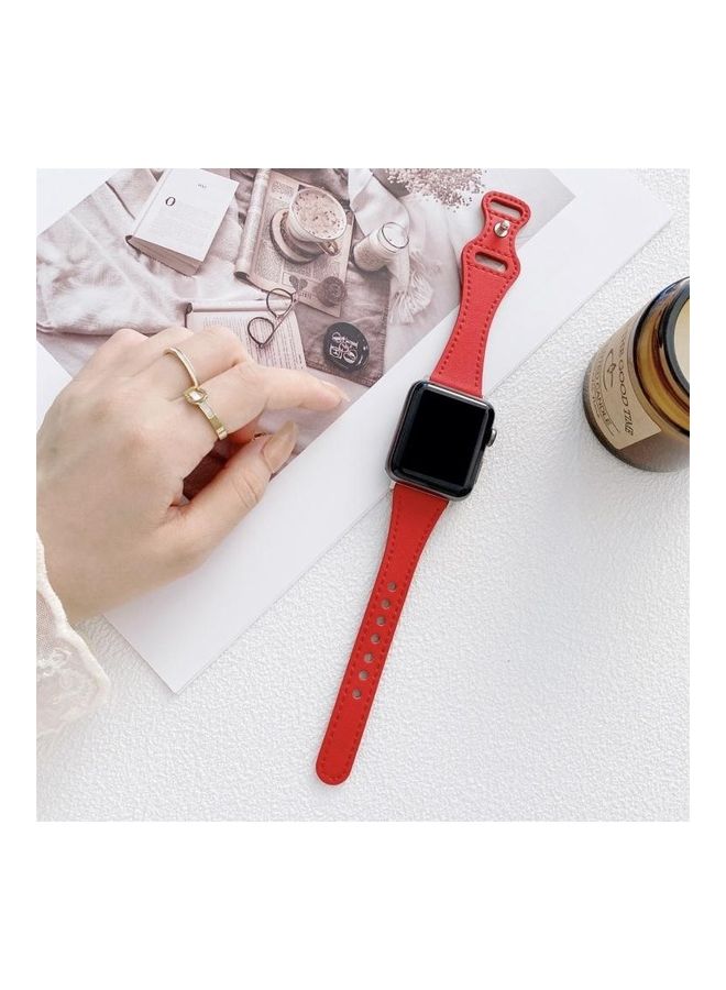 هوها سوار ساعة بديل بتصميم عرقي لسلسلة ساعات أبل 1/2/3/4/5/6/7/SE 42/44/45 مم أحمر - Image 1