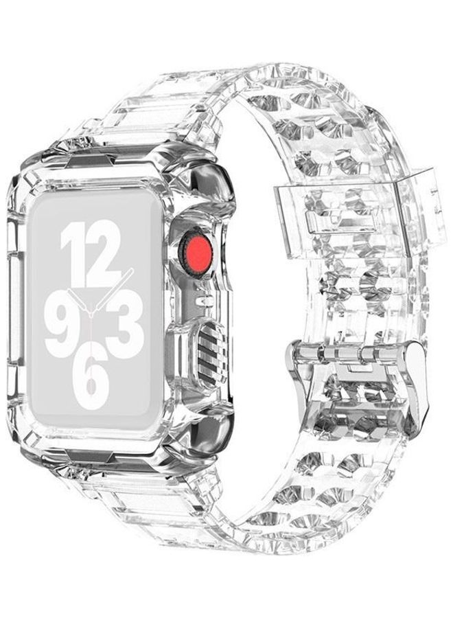 HuHa Glacier Jelly Replacement Strap Watchband for Apple Watch Series 3/2/1 42mm Transparent - Image 1