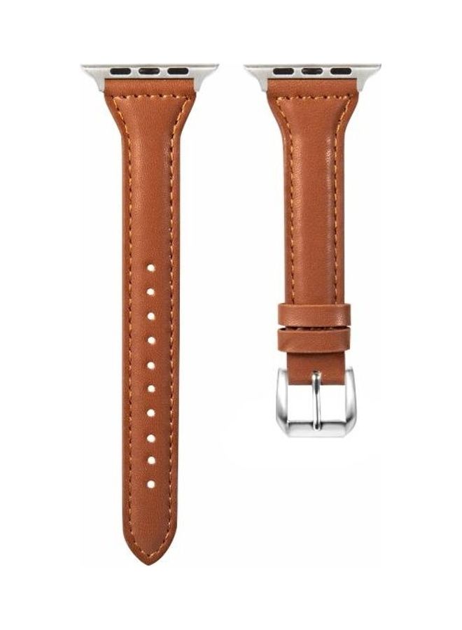 HuHa T-shaped Replacement Watchband For Apple Watch Series 7/6/5/4/3/2/1/SE 38/40/41mm Dark Brown - Image 2