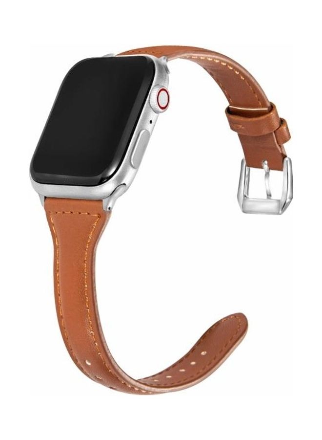 HuHa T-shaped Replacement Watchband For Apple Watch Series 7/6/5/4/3/2/1/SE 38/40/41mm Dark Brown - Image 3