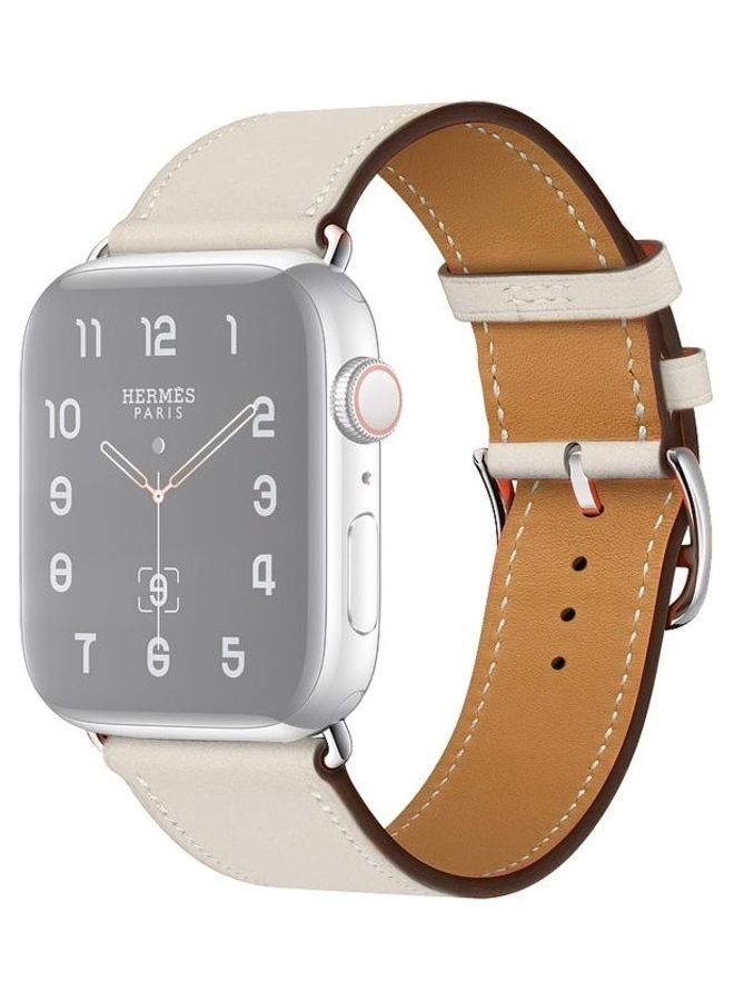 HuHa Ethnic Replacement Watchband For Apple Watch Series 1/2/3/4/5/6/7/SE 38-40-41mm Creamy White - Image 1