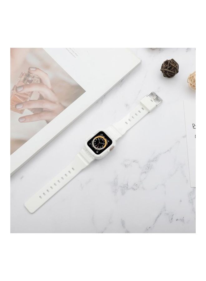 HuHa Ethnic Replacement Watchband for Apple Watch Series 1/2/3/4/5/6/7/SE 42/44/45mm White - Image 3
