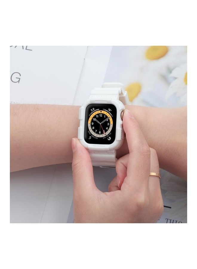 HuHa Ethnic Replacement Watchband for Apple Watch Series 1/2/3/4/5/6/7/SE 42/44/45mm White - Image 4