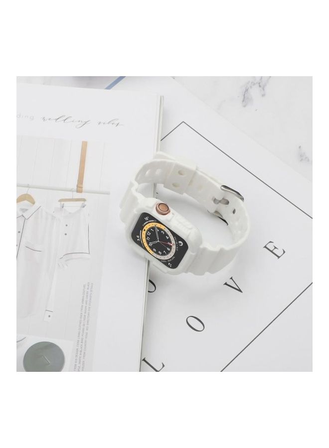 HuHa Ethnic Replacement Watchband for Apple Watch Series 1/2/3/4/5/6/7/SE 42/44/45mm White - Image 5