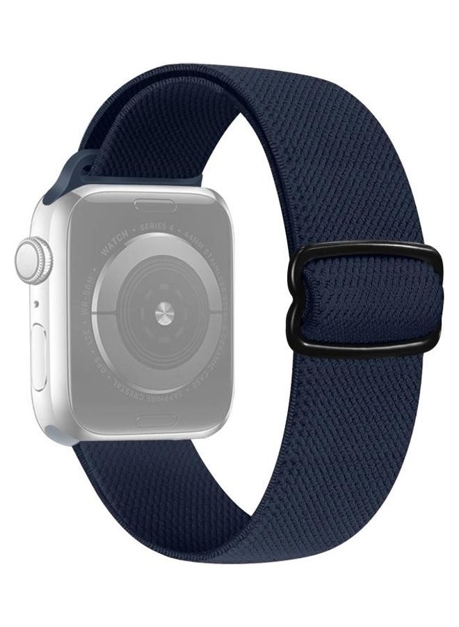 هوها سوار بديل من النايلون بإبزيم على شكل رقم 8 لساعة أبل سيريس  7/6/SE/5/4/3/2/1 مقاس 45/44/42 ملم أزرق داكن - Image 1