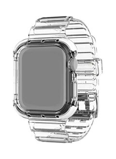Integrated Contrast Replacement Strap Watchband for Apple Watch Series 7/6/SE/5/4/3/2/1 42/44/45mm Transparent