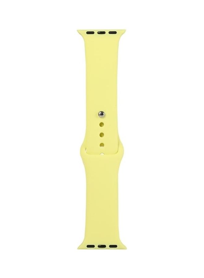 HuHa Silicone Replacement Strap For Apple Watch Series 1/2/3/4/5/6/7/SE 38-40-41mm Yellow - Image 1