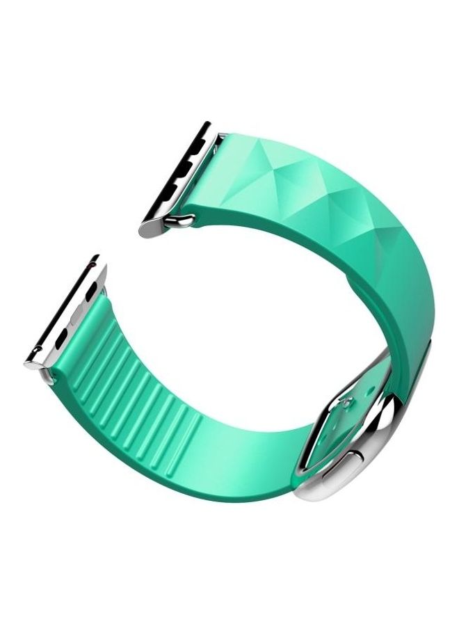 HuHa Modern Style Silicone Replacement Strap Watchband for Apple Watch Series 7/6/SE/5/4/3/2/1 42/44/45mm Mint Green - Image 3