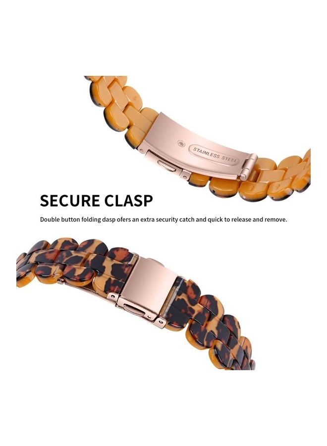 HuHa Oval Resin Replacement Strap Watchband for Apple Watch Series 7/6/SE/5/4/3/2/1 38/40/41mm Leopard Print - Image 3