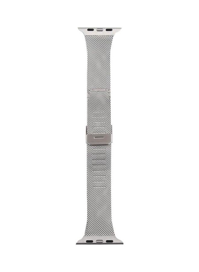 HuHa - Ethnic Replacement Watchband For Apple Watch Series 1/2/3/4/5/6/7/SE 38/40/41mm Silver - Image 1