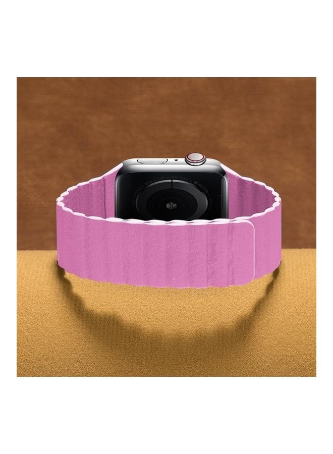 HuHa - Ethnic Replacement Watchband for Apple Watch Series 1/2/3/4/5/6/7/SE 38/40/41mm Pink - Image 1