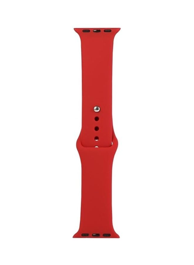 HuHa Silicone Replacement Strap, Short Section for Apple Watch Series 7/6/SE/5/4/3/2/1 42/44/45mm Red  - Image 1