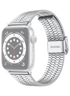 Stainless Steel Replacement Watchband For Apple Watch Series 7/6/5/4/3/2/1/SE 42/44/45mm Silver
