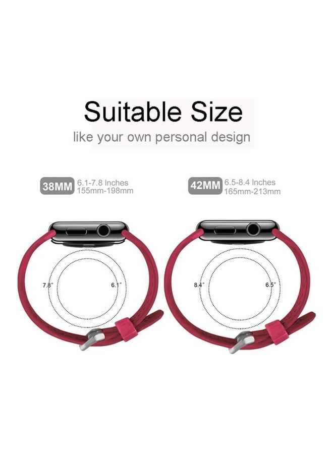 HuHa Two Tone Honeycomb Breathable Silicone Sports Strap for Apple Watch Series 7/6/SE/5/4/3/2/1 42/44/45mm Red - Image 5