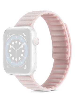 Litchi Texture Silicone Loopback Watchband for Apple Watch Series 7/6/SE/5/4/3/2/1 38/40/41mm Rose Pink - v1634542726/N51421337A_1