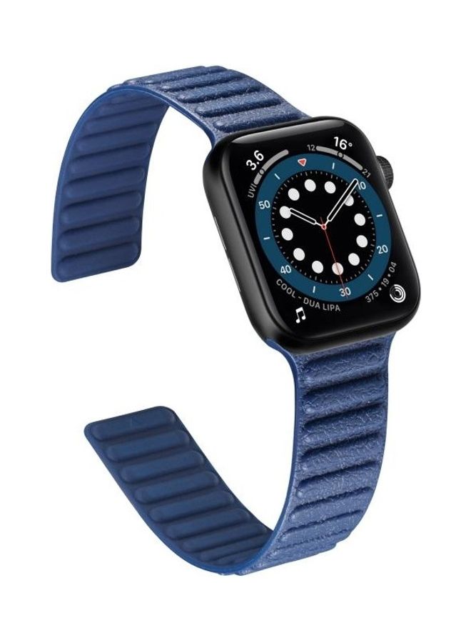 HuHa - Litchi Texture Silicone Loopback Watchband for Apple Watch Series 7/6/SE/5/4/3/2/1 38/40/41mm Rose Pink - Image 1