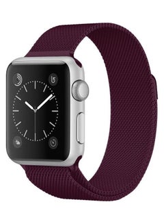 HuHa Milanese Loop Magnetic Stainless Steel Watchband For Apple Watch Series 7/6/5/4/3/2/1/SE 42/44/45mm Wine Red  - Image 3